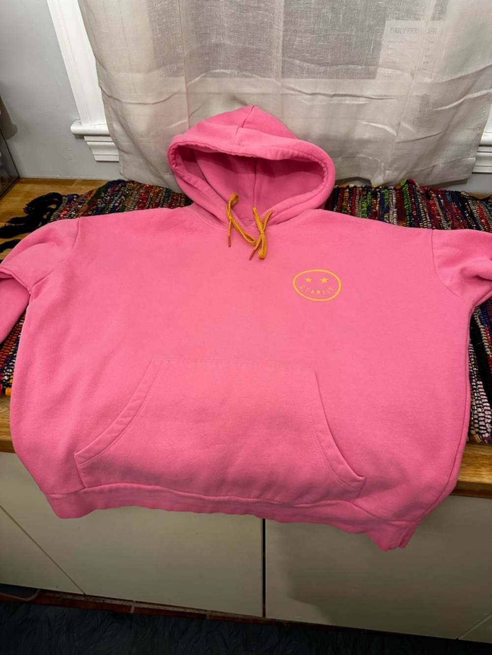 Hot Pink Hoodie Sweatshirt with Florescent Accent lightning bolt - Picture 2 of 7